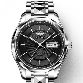 Relógio Masculino OUPINKE 3172 Luxo Automático Original Aço Tungstênio Calendário Duplo à Prova d’Água