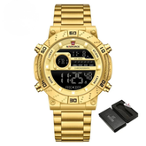 Relógio Masculino NAVIFORCE NF9241S Digital Militar à Prova d’Água Luxury Fashion