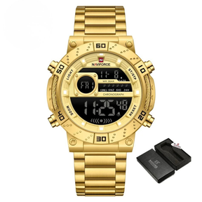 Relógio Masculino NAVIFORCE NF9241S Digital Militar à Prova d’Água Luxury Fashion