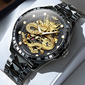 Relógio Masculino OUPINKE Dragon 3276 Automático Luxo Skeleton Aço Tungstênio à Prova d’Água