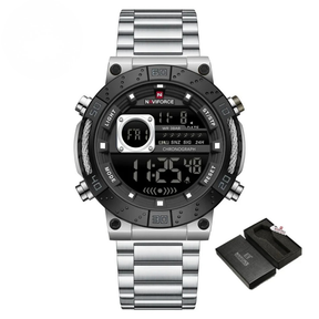 Relógio Masculino NAVIFORCE NF9241S Digital Militar à Prova d’Água Luxury Fashion