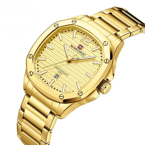 Relógio Masculino Luxo 2025 à Prova d’Água 30M com Data Automática e Pulseira de Aço Inoxidável - NAVIFORCE NF9243S