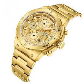 Relógio Masculino Luxo 2025 Cronógrafo à Prova d’Água 30M Pulseira de Aço Inoxidável Militar e Esportivo - NAVIFORCE NF8072