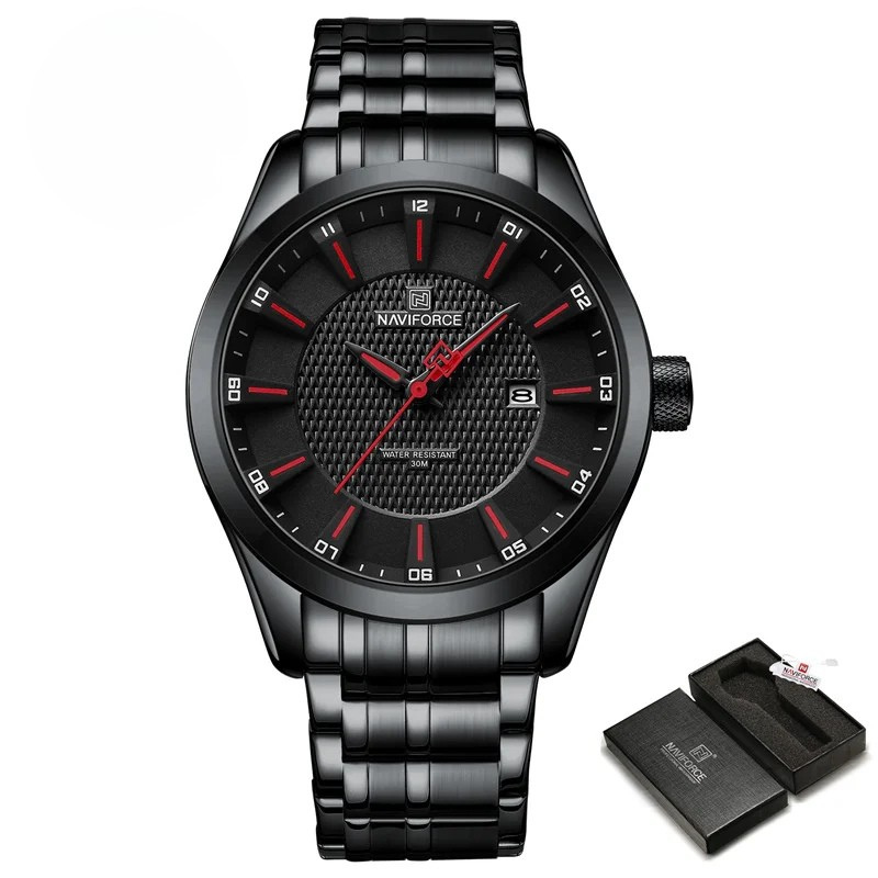 Relógio Masculino NAVIFORCE NF8032 Business Casual Quartz 30M Aço Inoxidável
