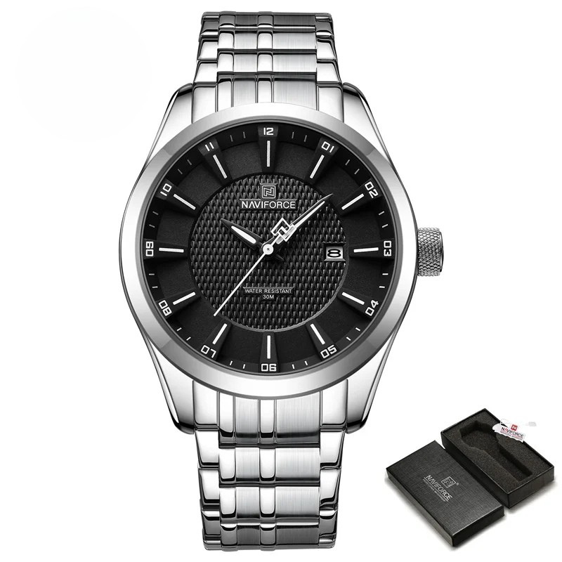 Relógio Masculino NAVIFORCE NF8032 Business Casual Quartz 30M Aço Inoxidável