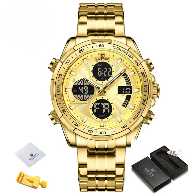 Relógio Masculino NAVIFORCE NF9197 Analógico-Digital Cronógrafo à Prova d’Água Luxo Business