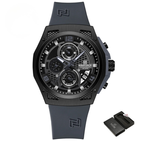 Relógio Masculino NAVIFORCE NF8052 Militar Fashion Casual Cronógrafo à Prova d’Água Pulseira de Silicone