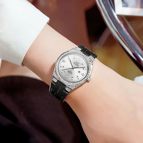 Relógio Feminino OLEVS Luxo Quartzo Couro – Casual, Luminoso e à Prova d’Água