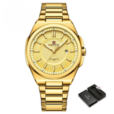 Relógio Masculino Quartz 30M à Prova d’Água Pulseira de Aço Inoxidável Militar e Esportivo - NAVIFORCE NF9212