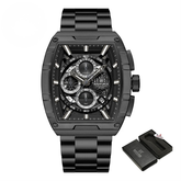 Relógio Masculino NAVIFORCE NF8066 Cronógrafo à Prova d’Água Pulseira de Aço Luxo Fashion Casual e Esportivo