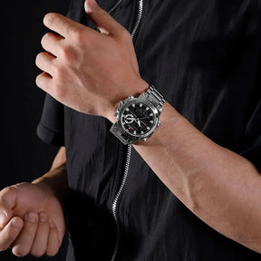 Relógio Masculino NAVIFORCE NF9237 Digital e Analógico Esportivo Aço Inox