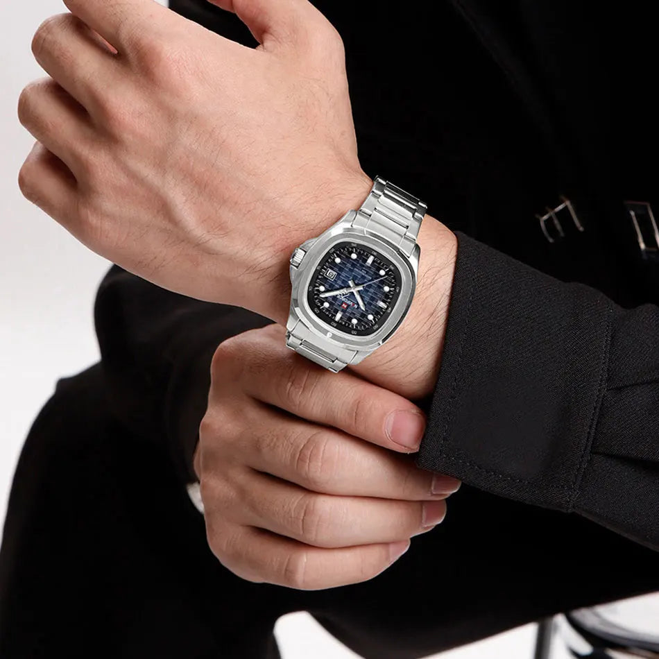 Relógio Masculino NAVIFORCE NF9240 Esportivo e Casual Luminosa à Prova d'Água Aço Inoxidável