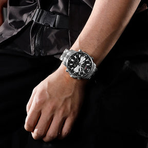 Relógio Masculino NAVIFORCE NF9234 Prata e Preto Quartz Analógico-Digital à Prova d’Água com Calendário