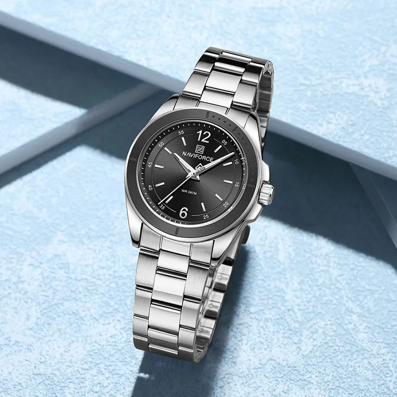 Relógio Feminino NAVIFORCE NF5062 Quartzo Aço Inox 3ATM Casual Luxo