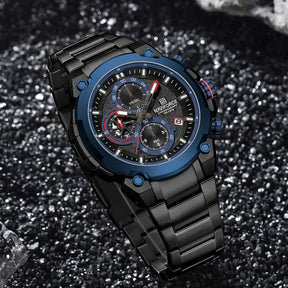 Relógio Masculino NAVIFORCE NF8071 Militar Cronógrafo Luxo Aço Inoxidável à Prova d'Água