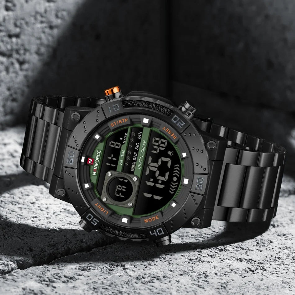 Relógio Masculino NAVIFORCE NF9241S Digital Militar à Prova d’Água Luxury Fashion