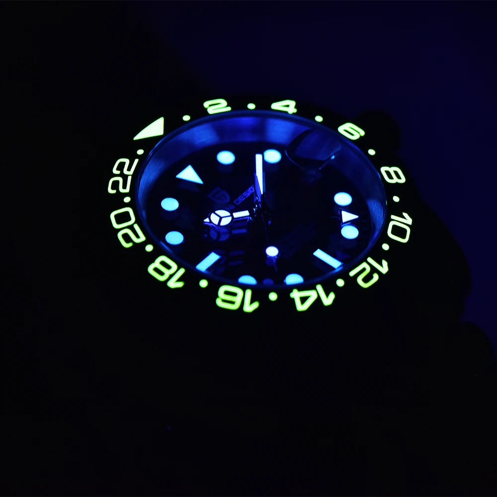 Relógio Masculino PAGANI DESIGN PD-1662 NH34 Automático GMT 10ATM Luxo Aço Safira