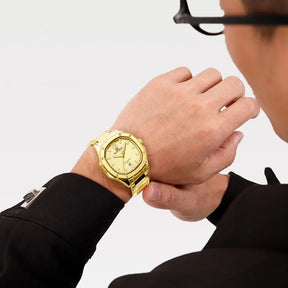 Relógio Masculino Luxo 2025 à Prova d’Água 30M com Data Automática e Pulseira de Aço Inoxidável - NAVIFORCE NF9243S