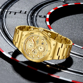 Relógio Masculino Luxo 2025 Cronógrafo à Prova d’Água 30M Pulseira de Aço Inoxidável Militar e Esportivo - NAVIFORCE NF8072