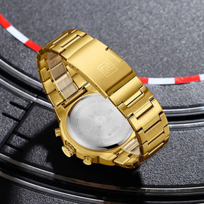Relógio Masculino Luxo 2025 Cronógrafo à Prova d’Água 30M Pulseira de Aço Inoxidável Militar e Esportivo - NAVIFORCE NF8072